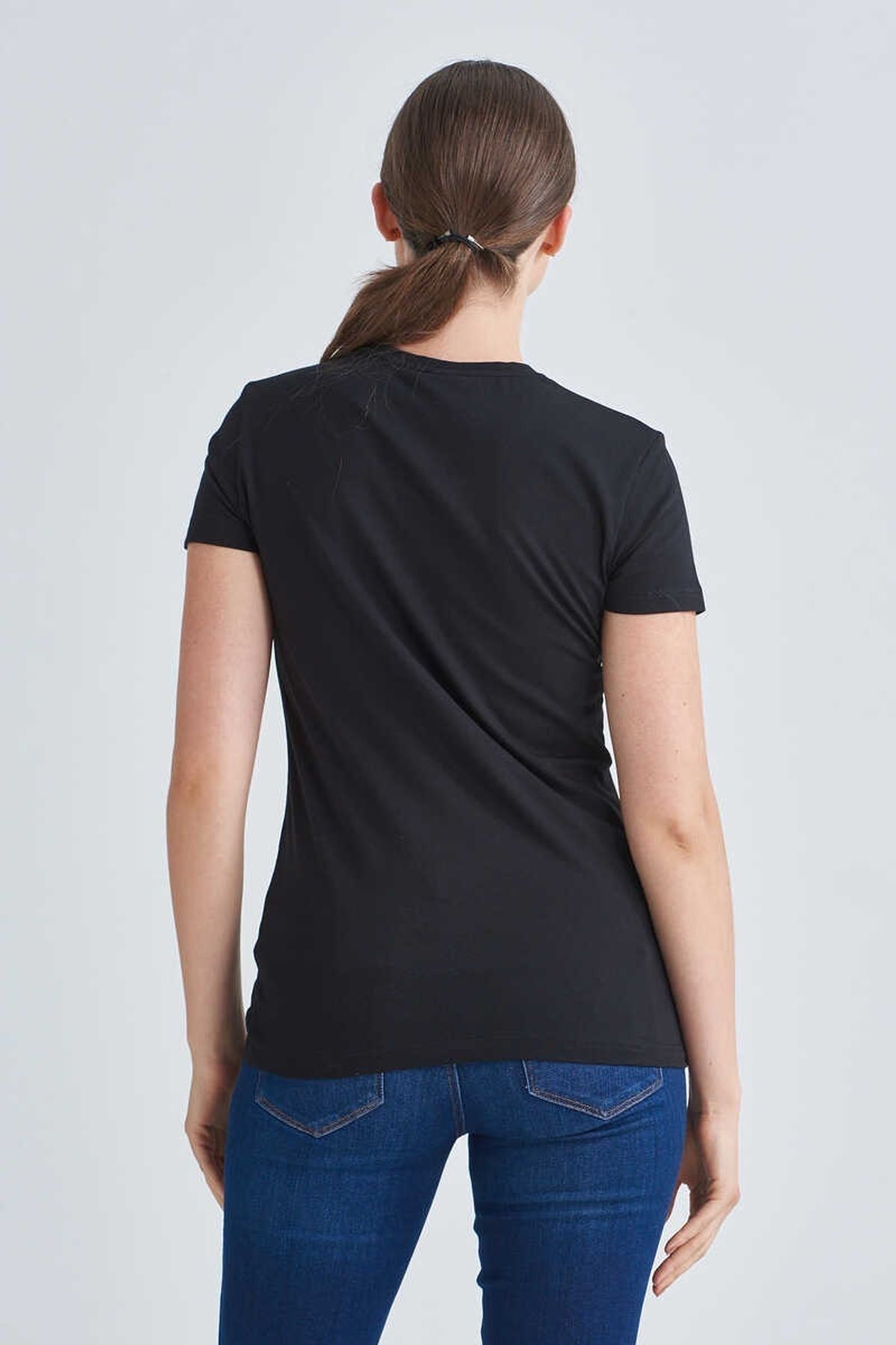 Emporio Armani Kadın Bisiklet Yaka T-Shirt - 8