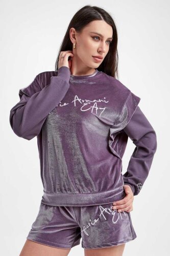 Emporio Armani Kadın Kadife Sweatshirt - Emporio Armani