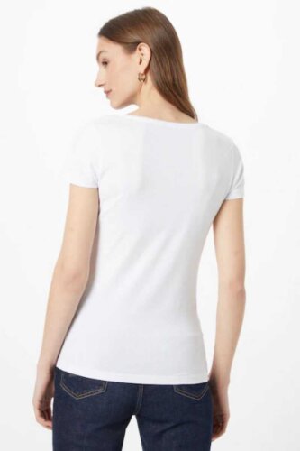 Emporio Armani Kadın Logolu Bisiklet Yaka T-Shirt - 2