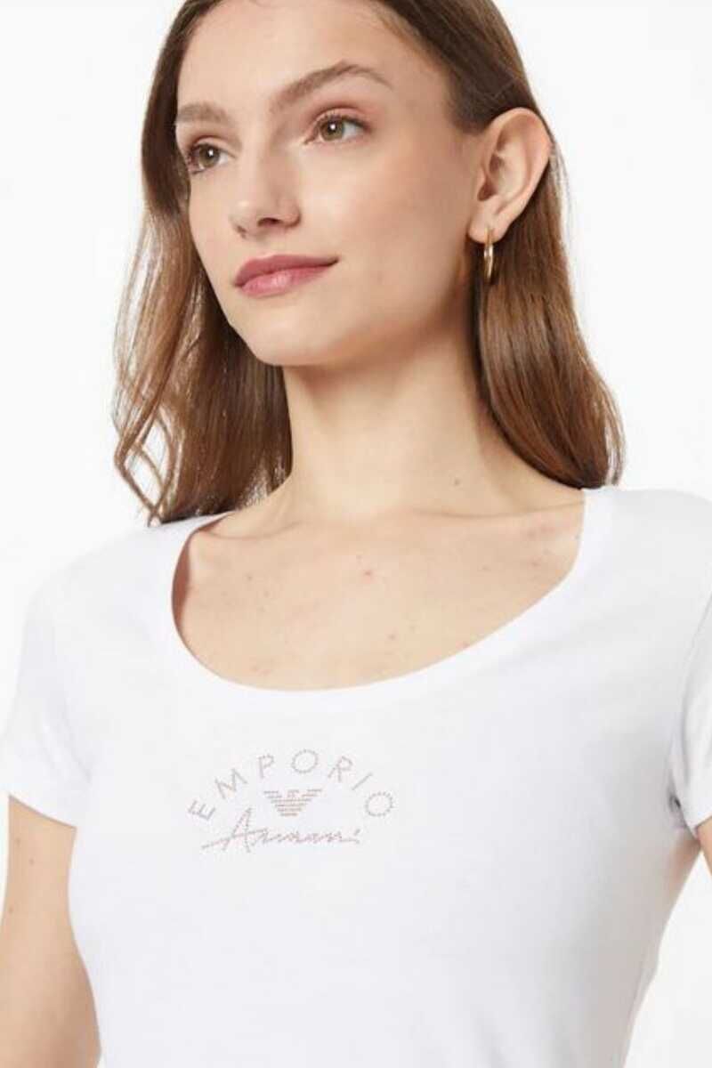 Emporio Armani Kadın Logolu Bisiklet Yaka T-Shirt - 3