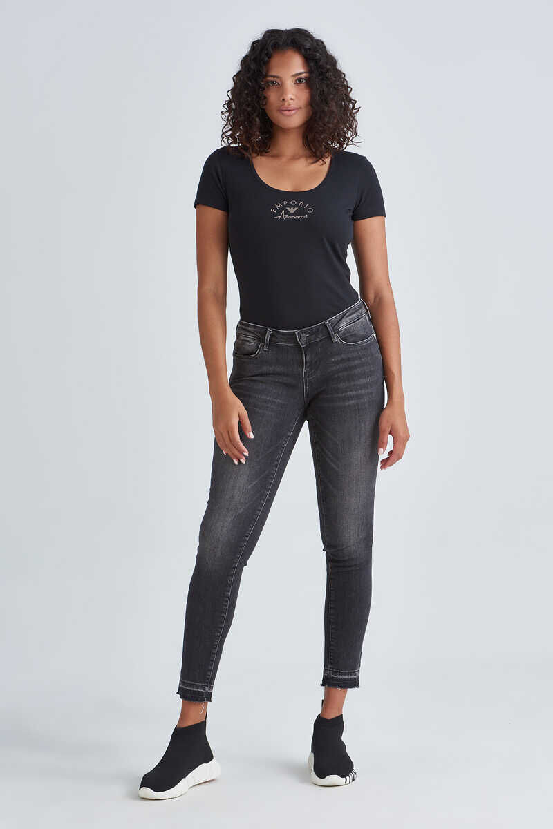 Emporio Armani Kadın Logolu Bisiklet Yaka T-Shirt - 2
