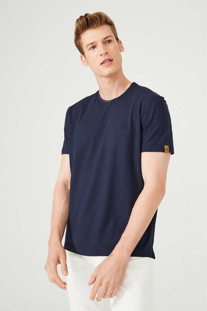 Erkek Bisiklet Yaka Kısa Kollu T-Shirt - 1