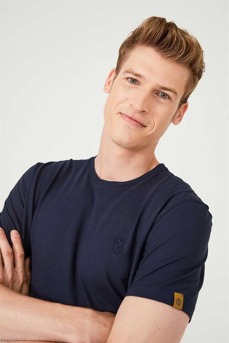 Erkek Bisiklet Yaka Kısa Kollu T-Shirt - 2