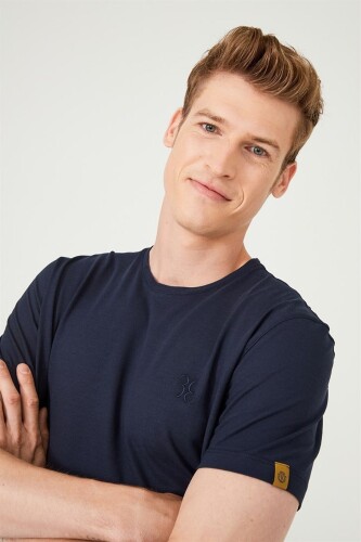 Erkek Bisiklet Yaka Kısa Kollu T-Shirt - 7