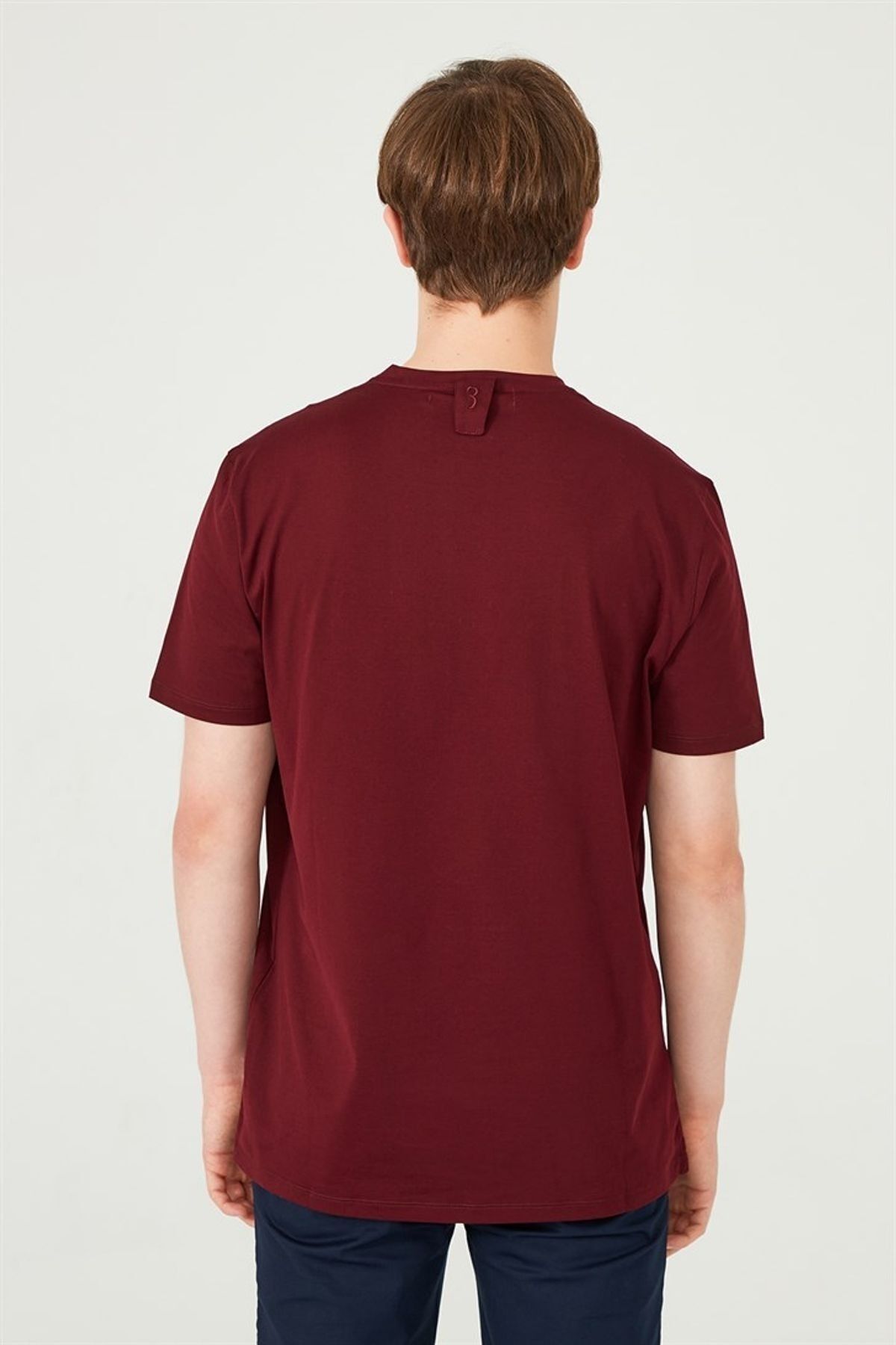 Erkek Bisiklet Yaka Kısa Kollu T-Shirt - 9