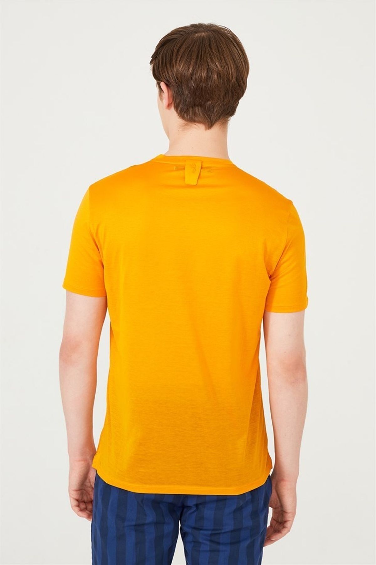 Erkek Bisiklet Yaka Kısa Kollu T-Shirt - 8