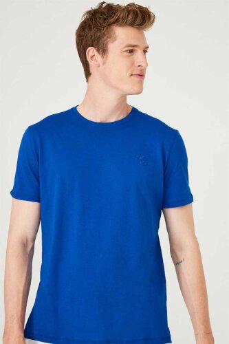 Erkek Bisiklet Yaka Kısa Kollu T-Shirt - 1