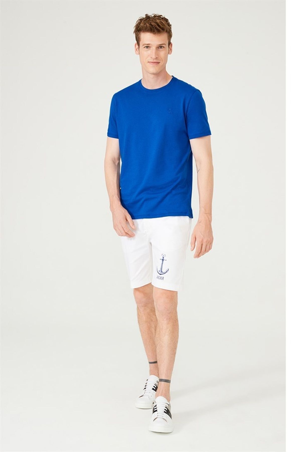 Erkek Bisiklet Yaka Kısa Kollu T-Shirt - 6