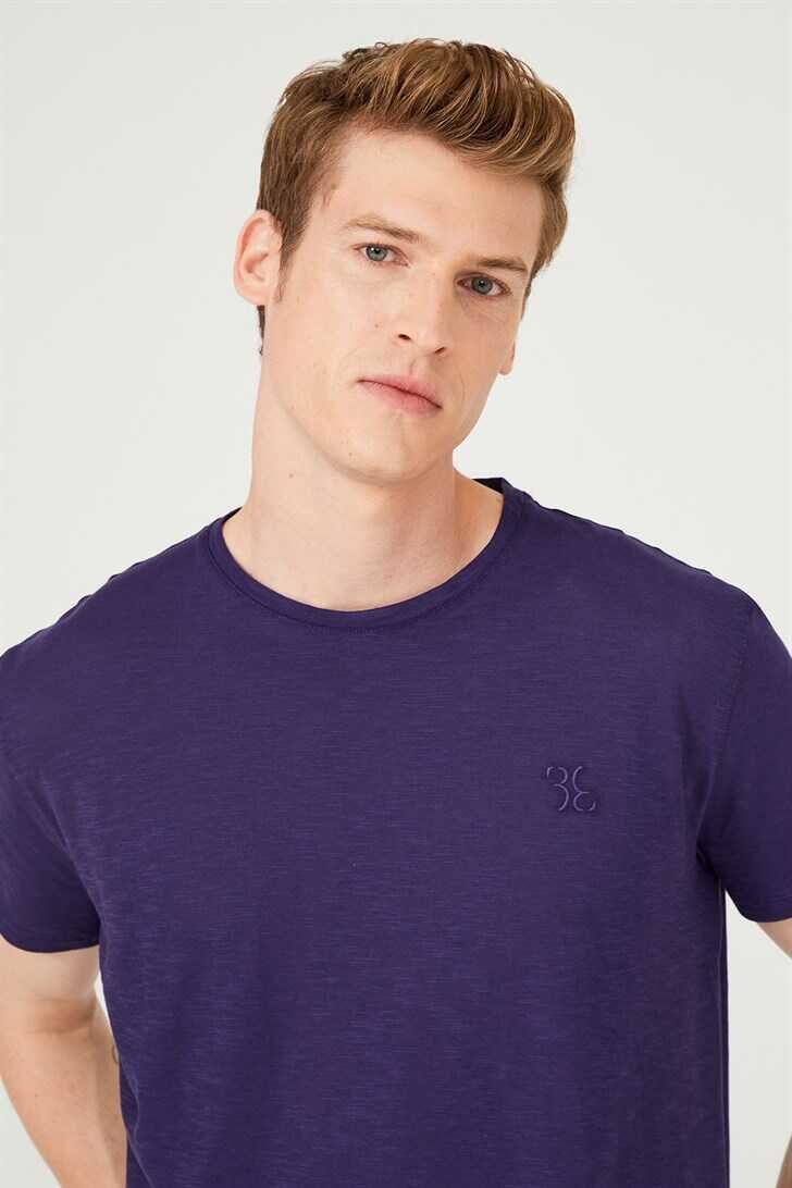 Erkek Bisiklet Yaka Kısa Kollu T-Shirt - 4