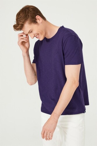 Erkek Bisiklet Yaka Kısa Kollu T-Shirt - 7