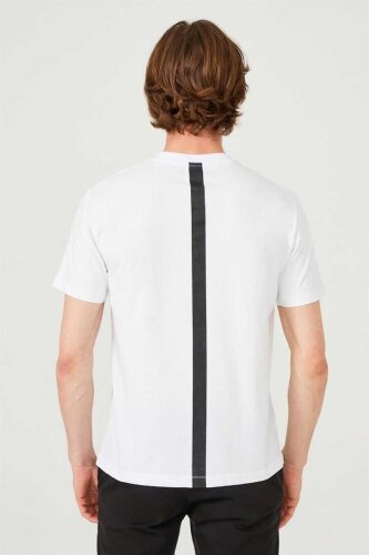 Erkek Bisiklet Yaka Logolu T-Shirt - 4