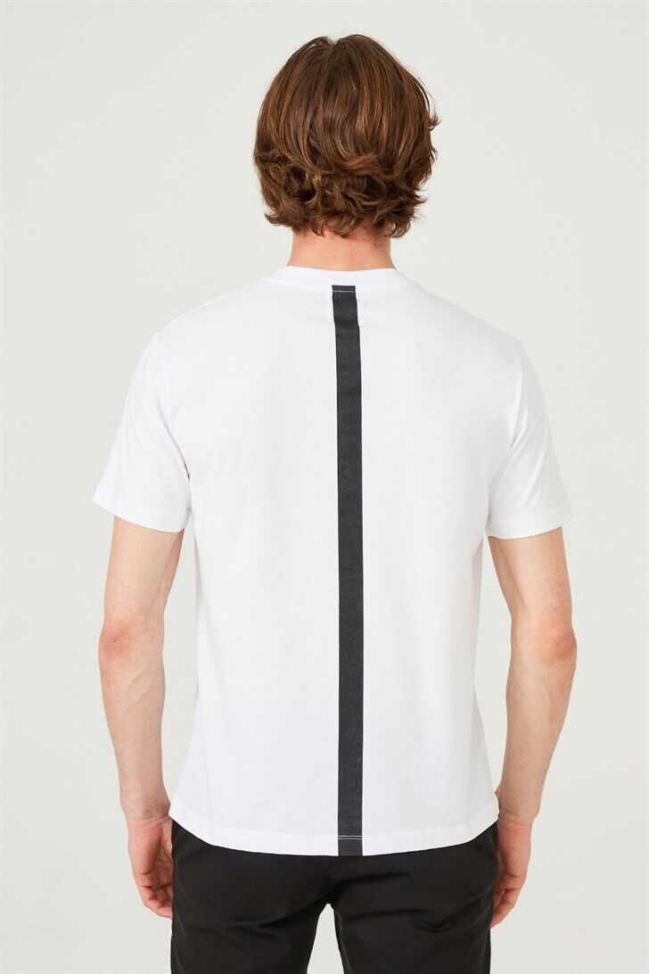 Erkek Bisiklet Yaka Logolu T-Shirt - 4