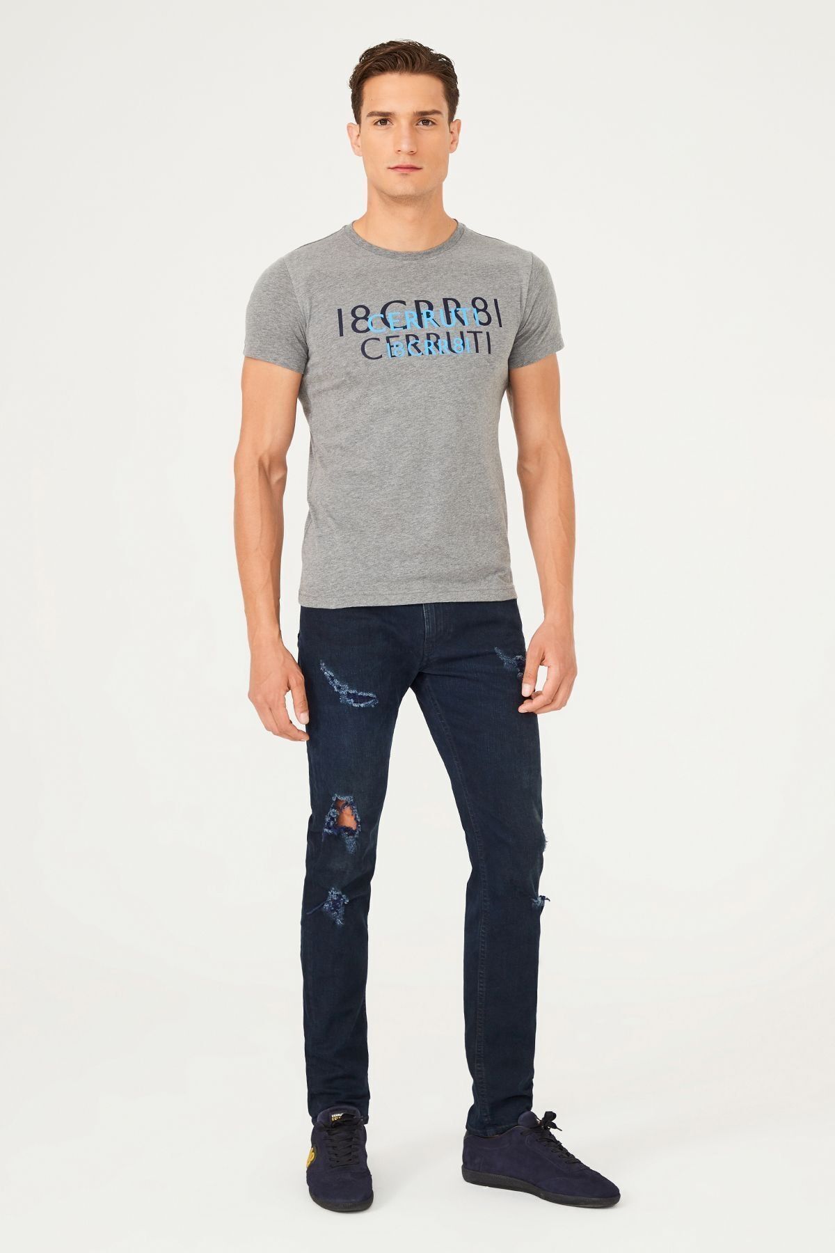 Erkek Bisiklet Yaka T-Shirt - 11