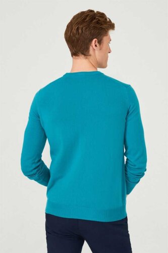 Erkek Bisiklet Yaka Triko Kazak - 6