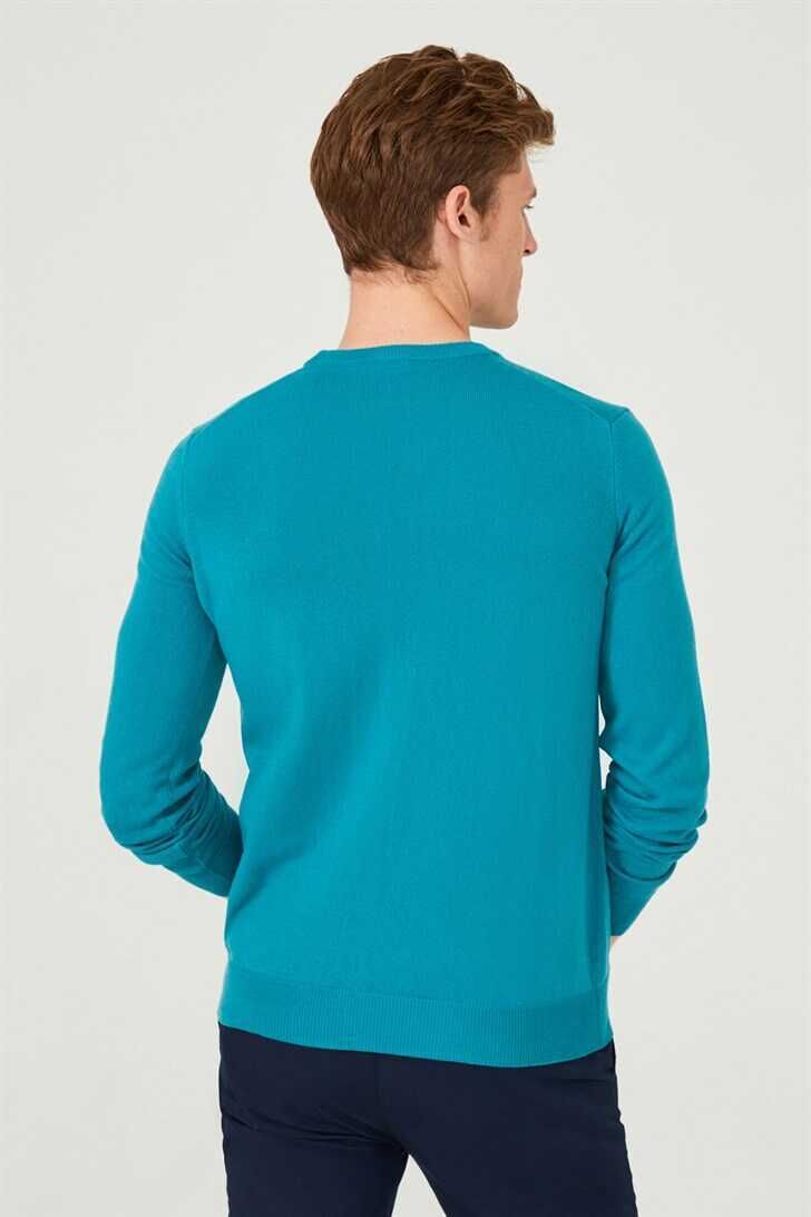 Erkek Bisiklet Yaka Triko Kazak - 6