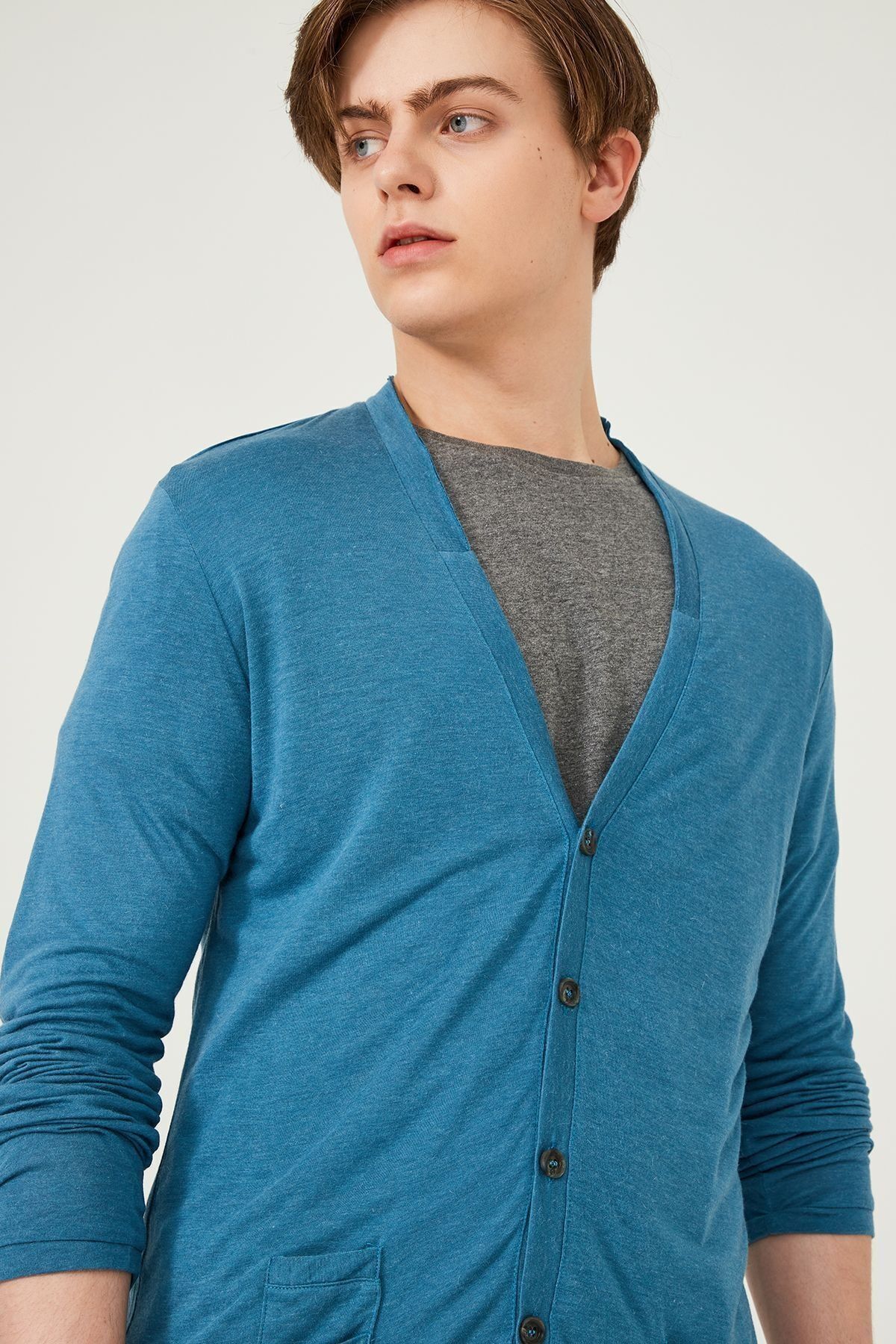 Erkek Düğmeli Hırka - 6