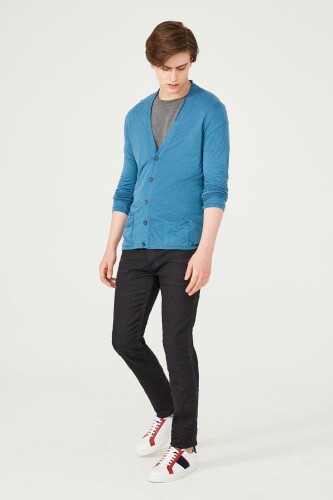 Erkek Düğmeli Hırka - 8