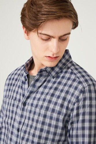 Erkek Kareli Uzun Kollu Gömlek - 18