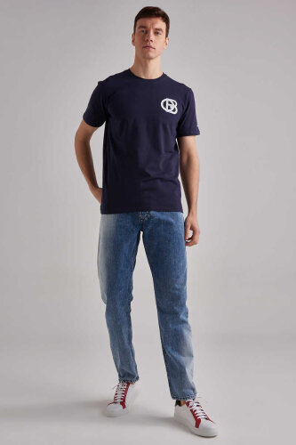 Erkek Kısa Kollu Bisiklet Yaka T-Shirt - 2