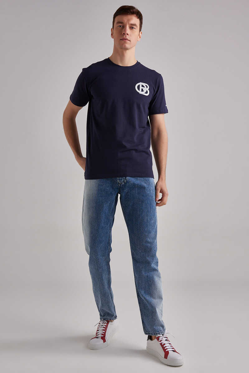 Erkek Kısa Kollu Bisiklet Yaka T-Shirt - 2