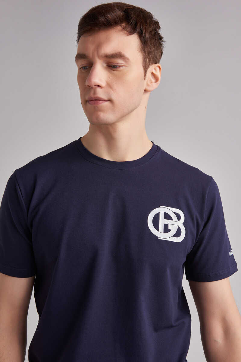 Erkek Kısa Kollu Bisiklet Yaka T-Shirt - 3