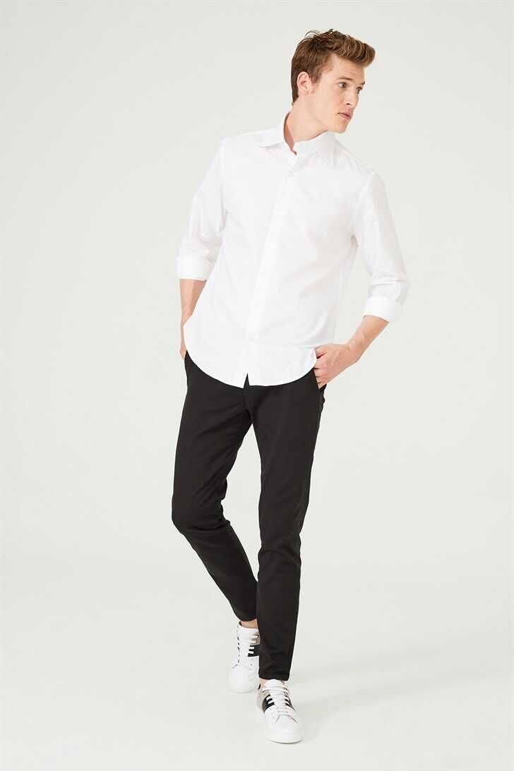 Erkek Slim Fit Uzun Kollu Gömlek - 4