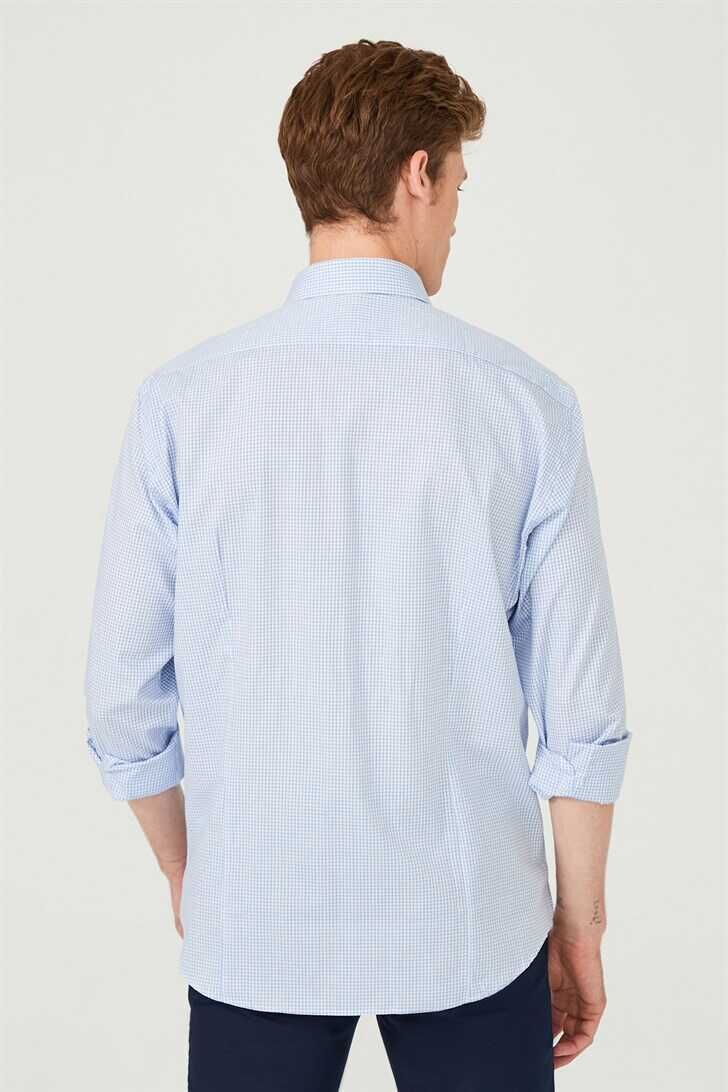 Erkek Uzun Kollu Kareli Gömlek - 7