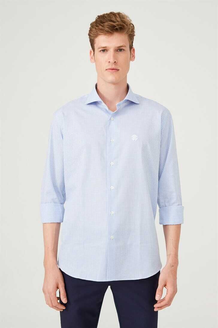 Erkek Uzun Kollu Kareli Gömlek - 8
