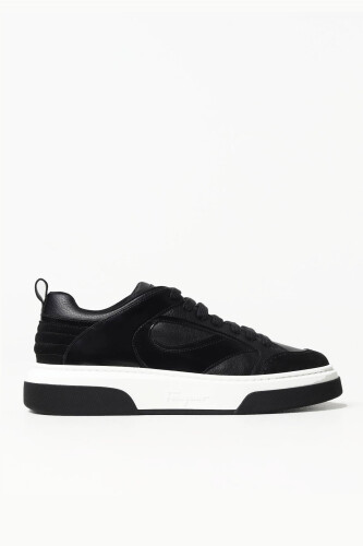 Ferragamo Erkek Bağcıklı Deri Sneaker - Ferragamo