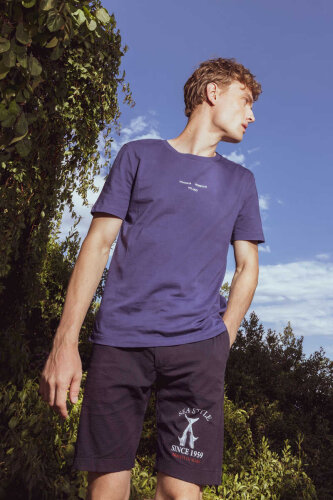 Frankie Morello Erkek Bisiklet Yaka T-Shirt - Frankie Morello