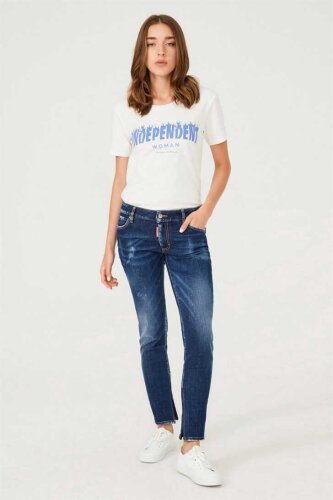 Geniş Paça Kadın Jeans - 1