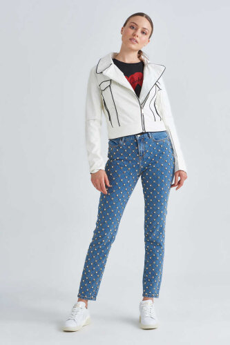 Guess 1981 Skinny High Kadın Taşlı Jeans - GUESS