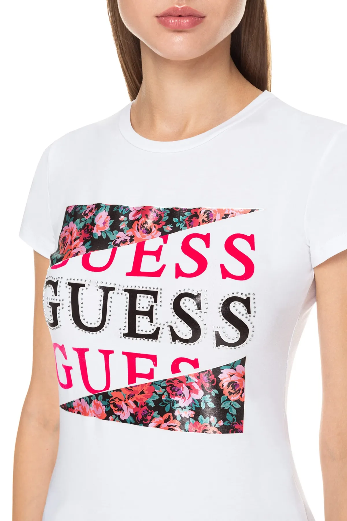 Guess Çiçek Desenli Kadın T-Shirt - 1