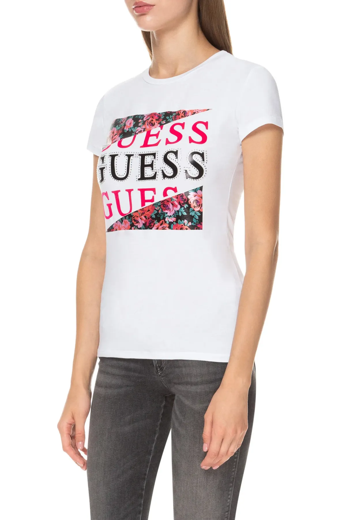 Guess Çiçek Desenli Kadın T-Shirt - 2