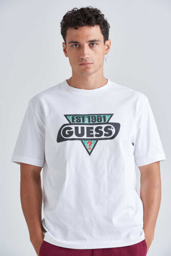 Guess Erkek Oversize Bisiklet Yaka T-Shirt - 4