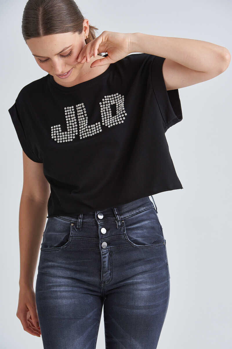 Guess JLO Baskılı Kadın Crop T-Shirt - 1