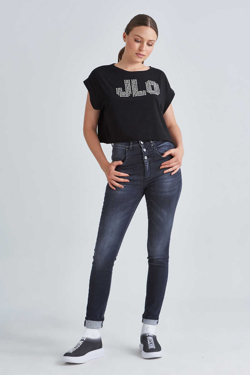Guess JLO Baskılı Kadın Crop T-Shirt - 2