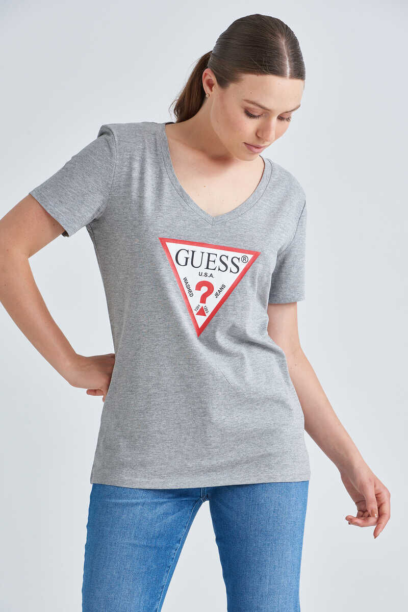 Guess Logolu V Yaka Kadın T-Shirt - 1