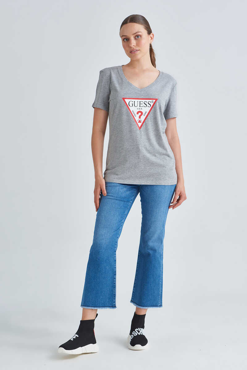 Guess Logolu V Yaka Kadın T-Shirt - 2