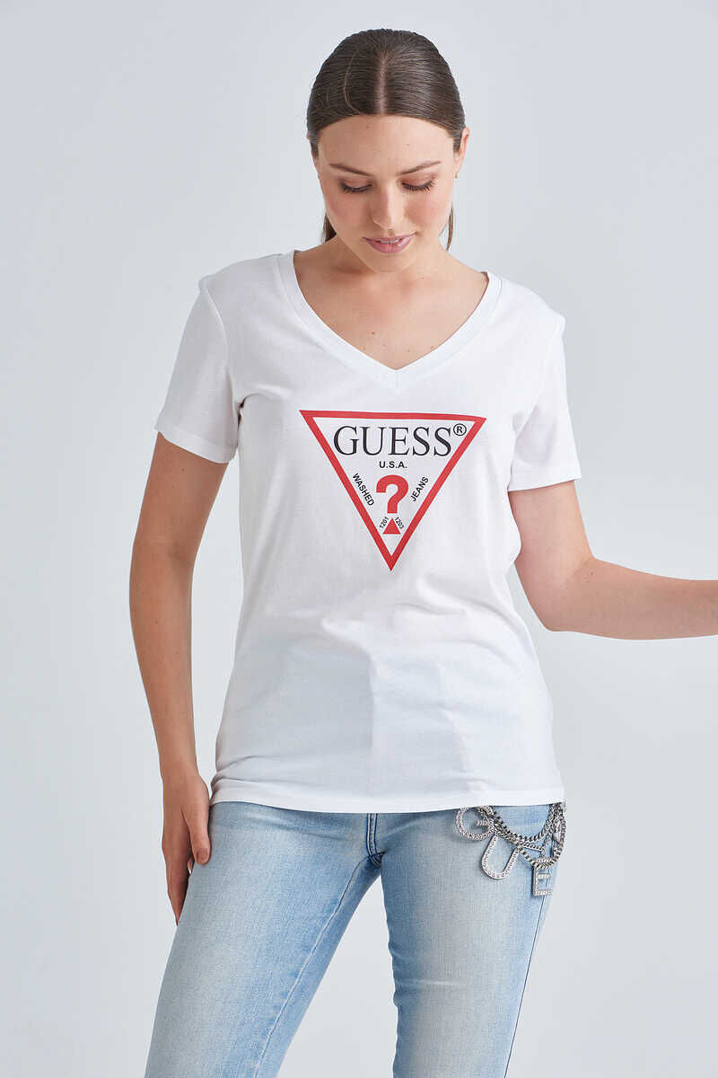 Guess Logolu V Yaka Kadın T-Shirt - 1