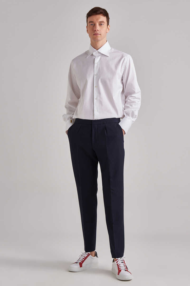 Hugo Boss Beli Bağcıklı Erkek Yün Pantolon - 1