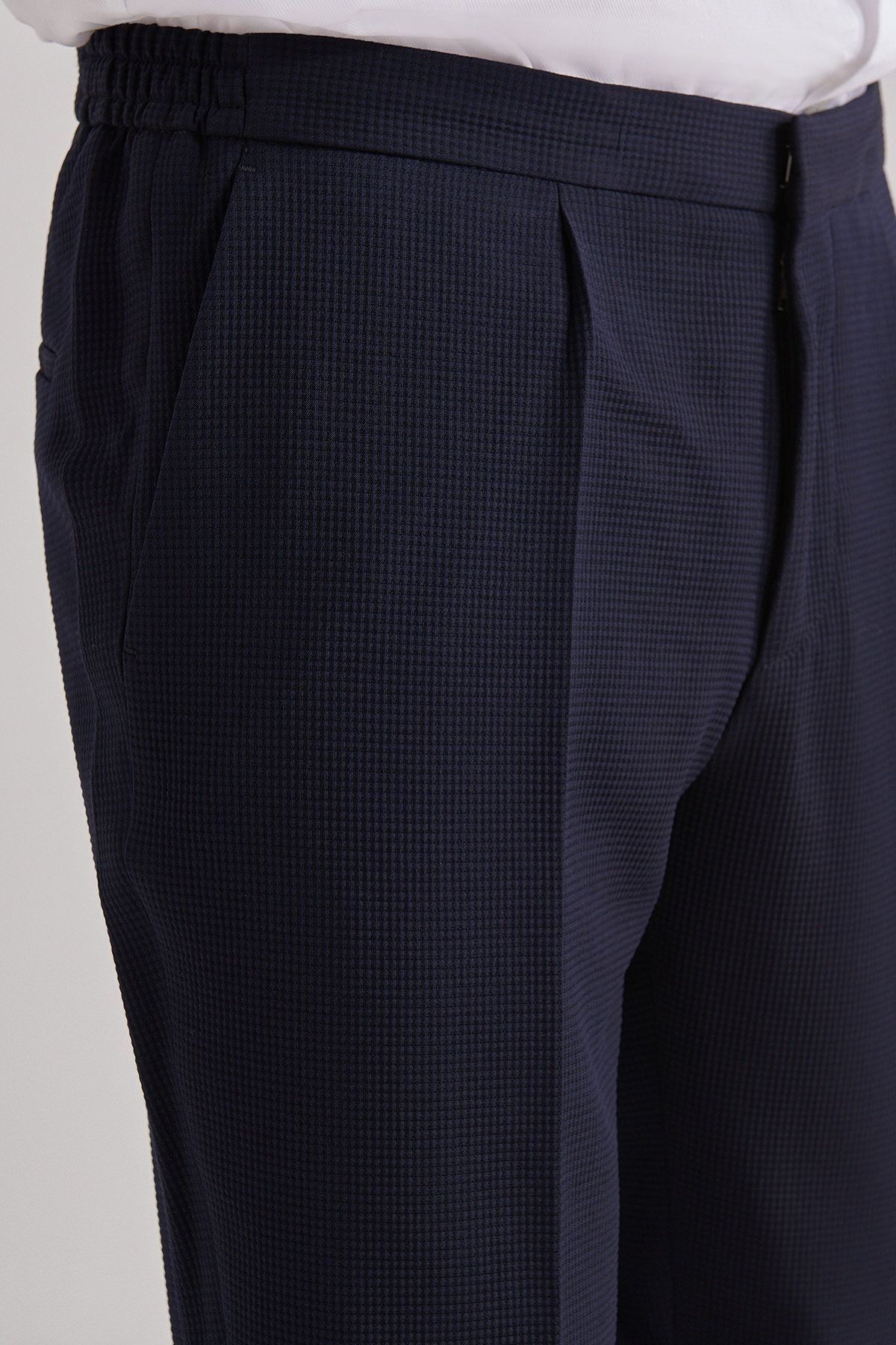 Hugo Boss Beli Bağcıklı Erkek Yün Pantolon - 7