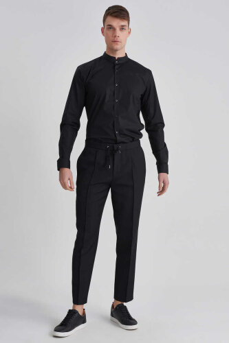 Hugo Boss Beli Bağcıklı Yünlü Erkek Pantolon - Hugo