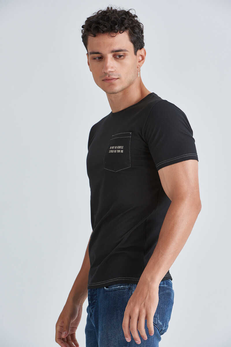 Jeckerson Bisiklet Yaka Erkek Cepli T-Shirt - 2