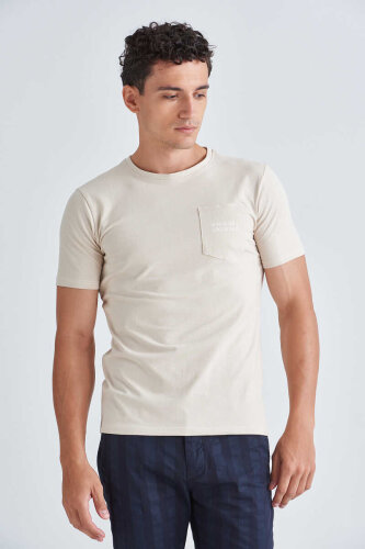 Jeckerson Bisiklet Yaka Erkek Cepli T-Shirt - Jeckerson