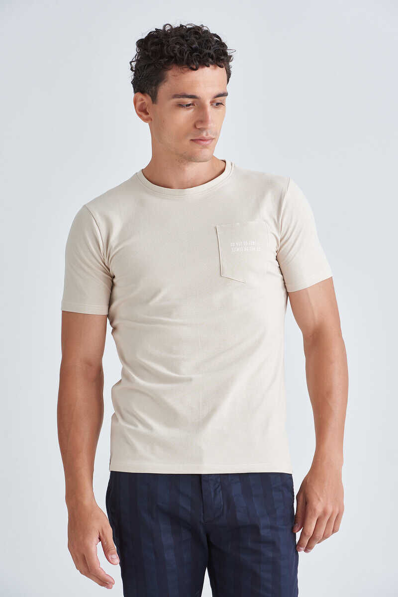 Jeckerson Bisiklet Yaka Erkek Cepli T-Shirt - 1