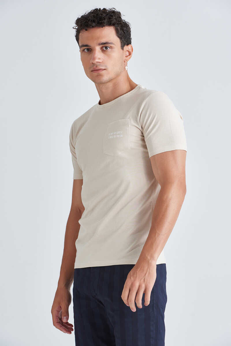 Jeckerson Bisiklet Yaka Erkek Cepli T-Shirt - 3