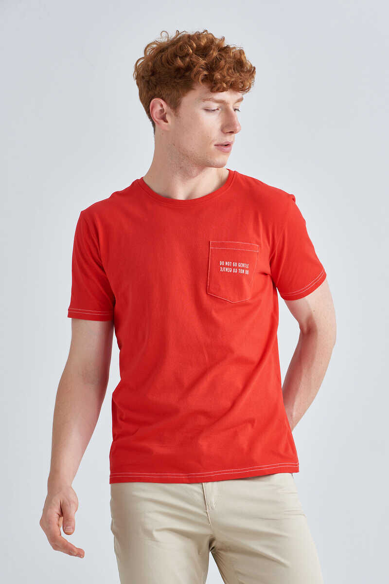 Jeckerson Bisiklet Yaka Erkek Cepli T-Shirt - 1