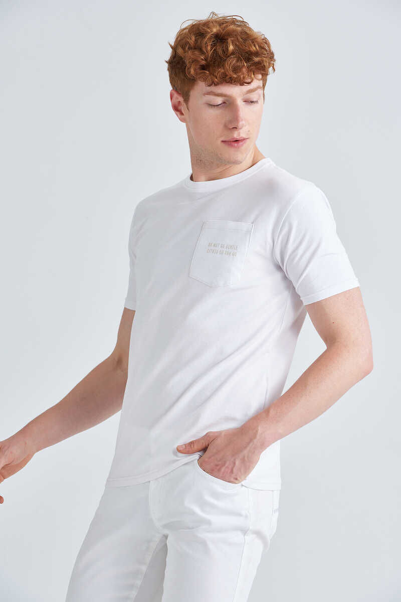 Jeckerson Bisiklet Yaka Erkek Cepli T-Shirt - 1