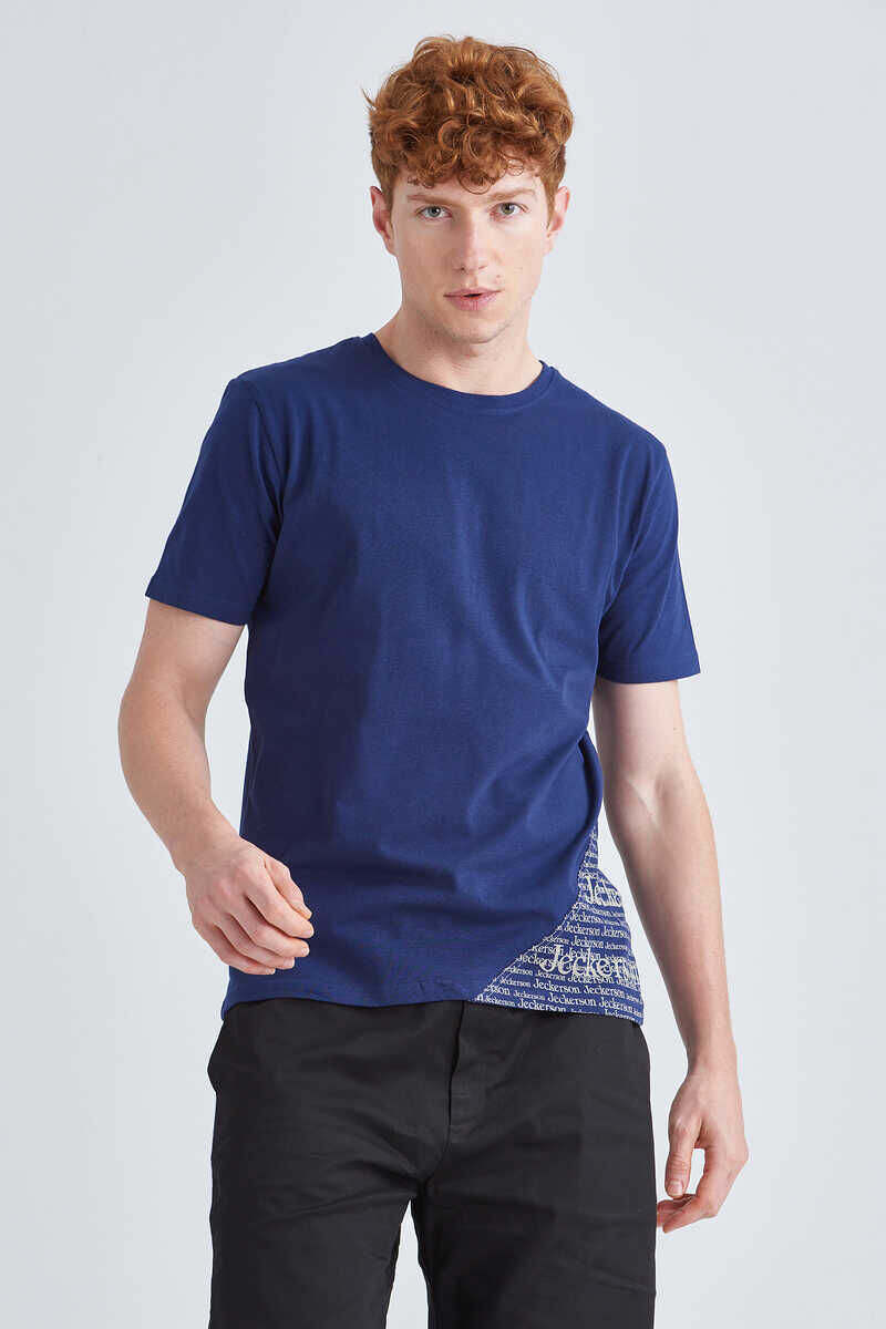 Jeckerson Erkek Bisiklet Yaka Kısa Kollu T-Shirt - 1